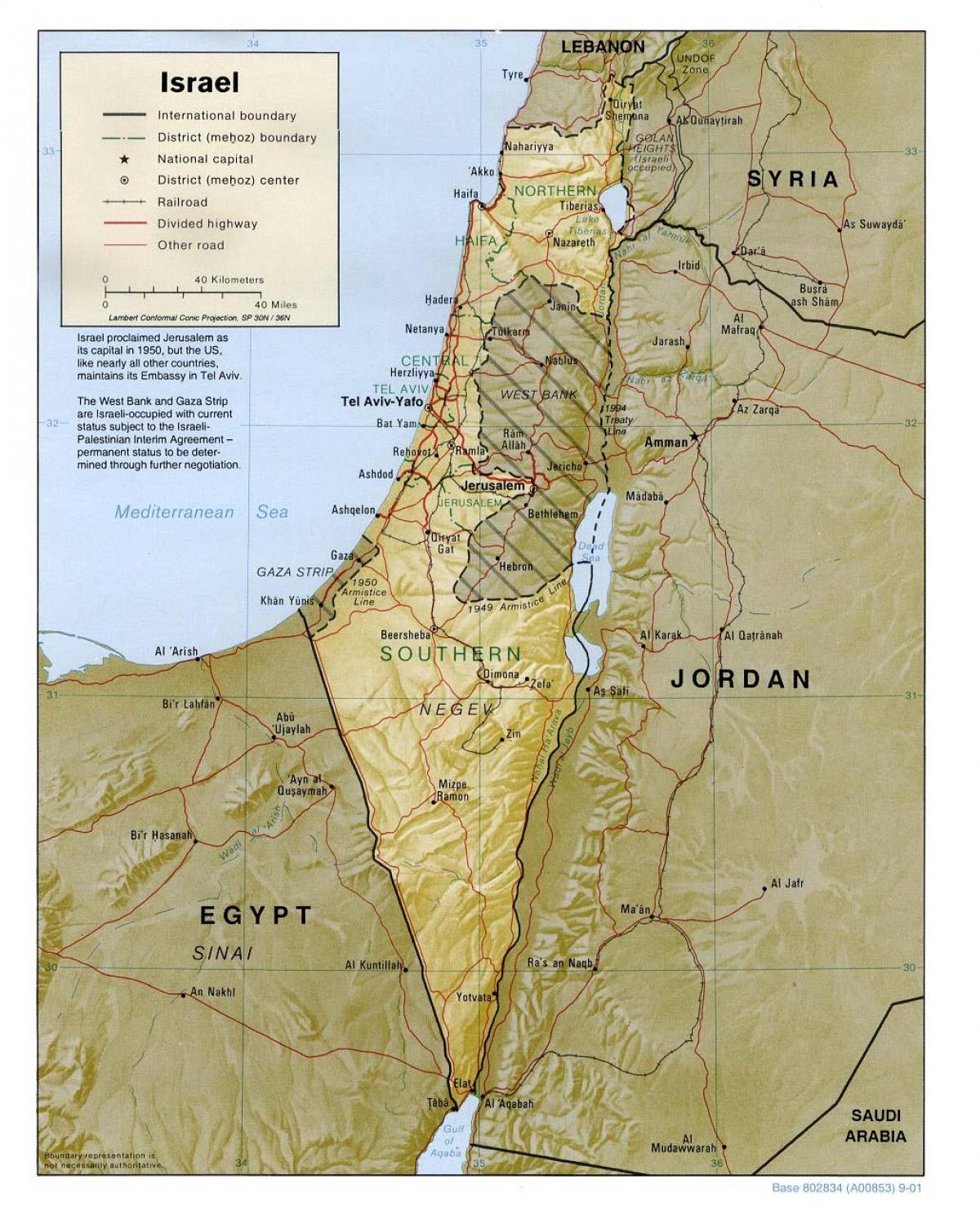karte izraēla ģeogrāfija 