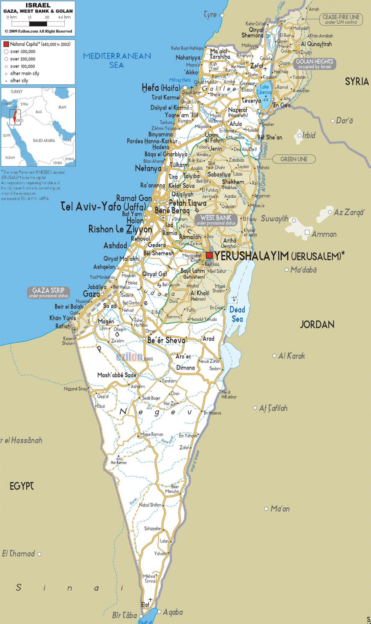 karte izraēlas ceļiem