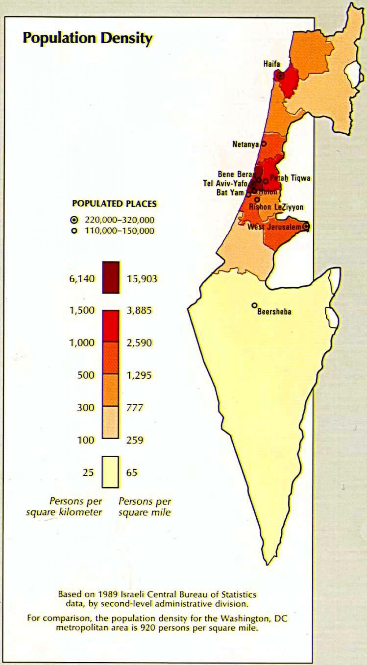 karte izraēlas iedzīvotāju