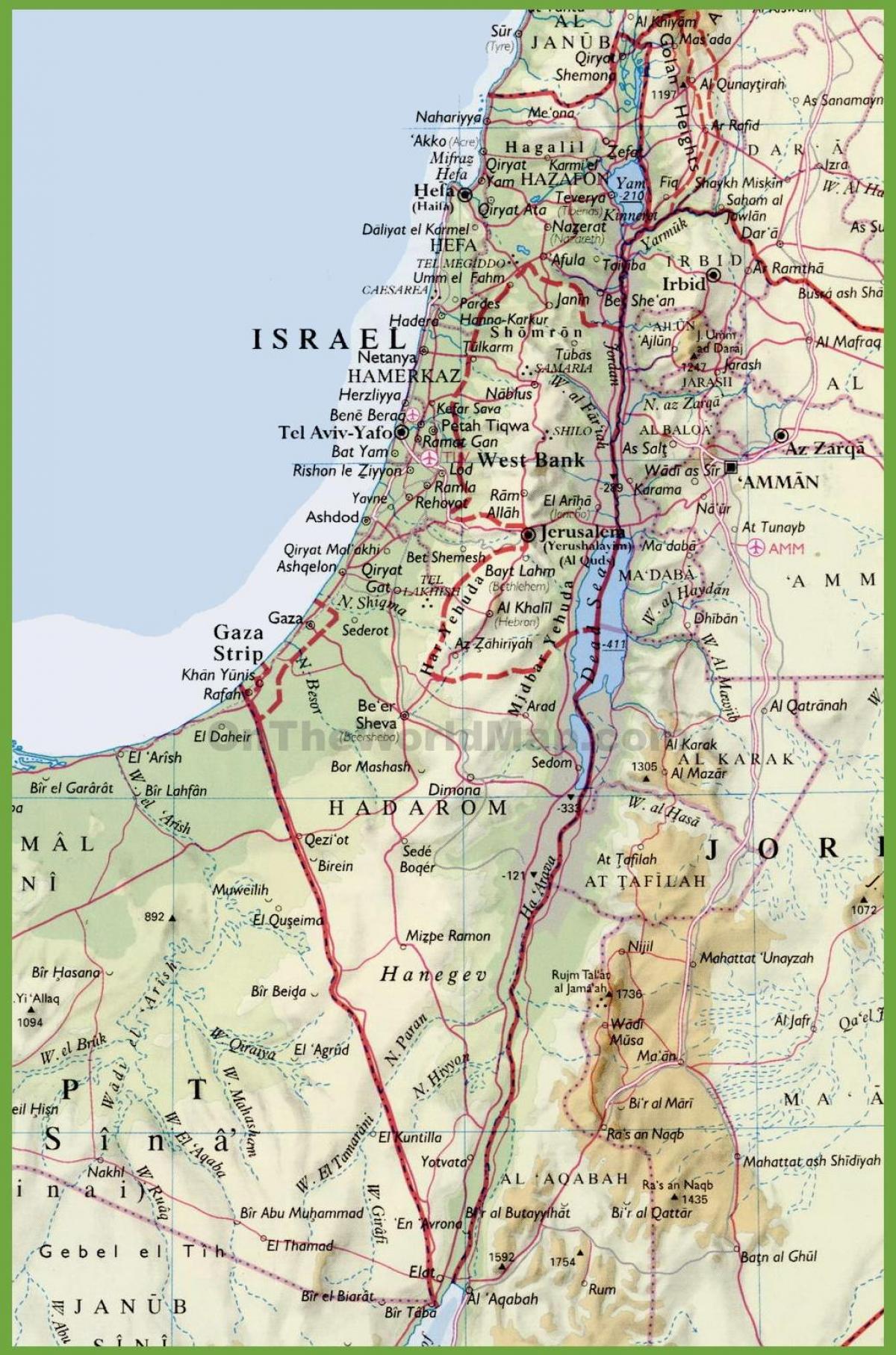 izraēlas pilsētu karte